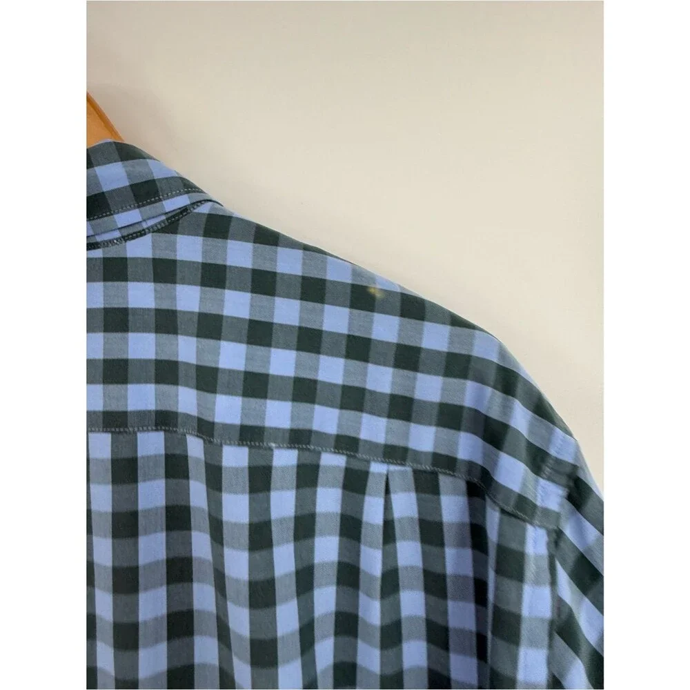 J.Crew Tailored Fit Gingham Button Down Shirt | Blue Green | XLT
